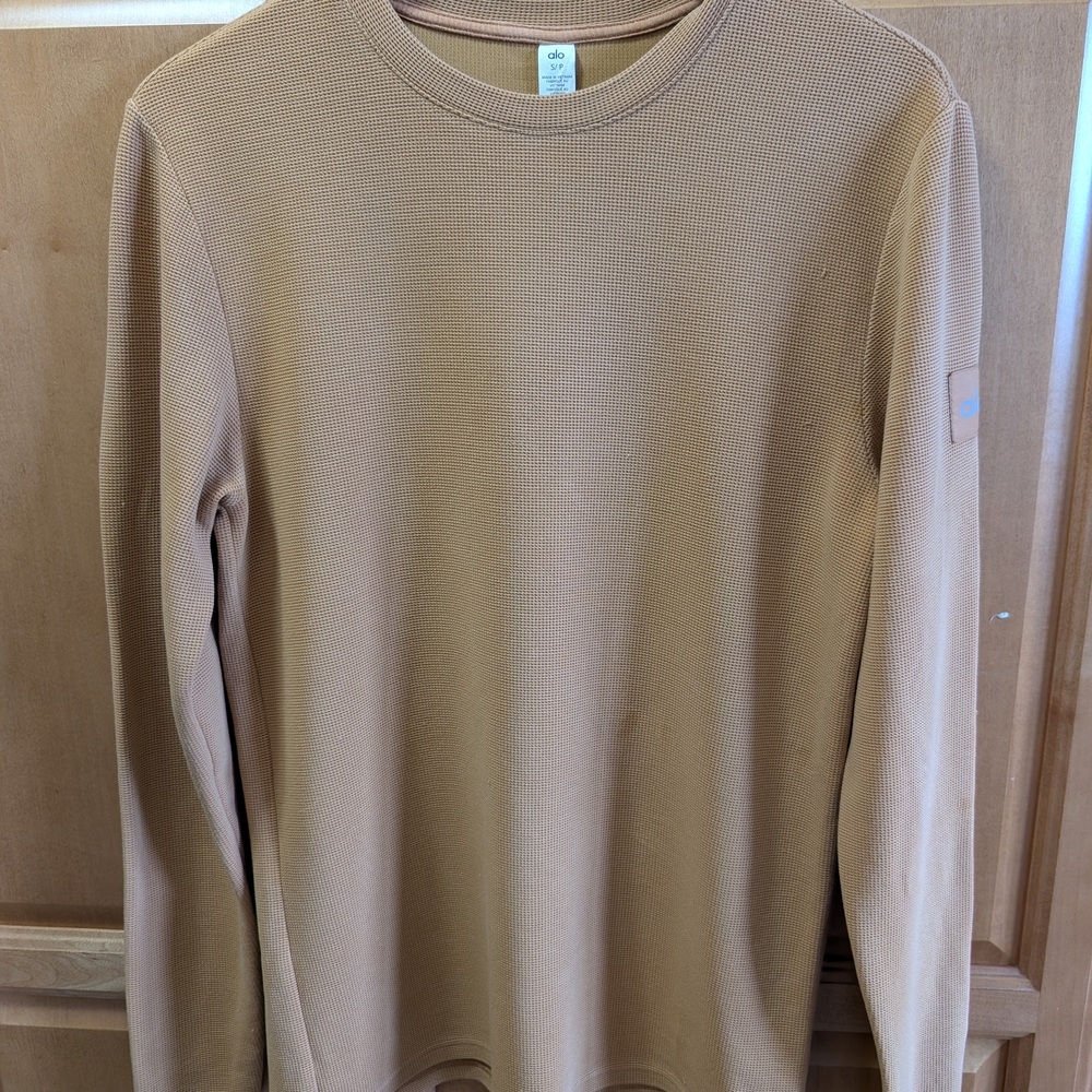 ALO Yoga Tan Knit Crewneck Sweater